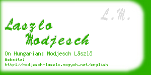 laszlo modjesch business card